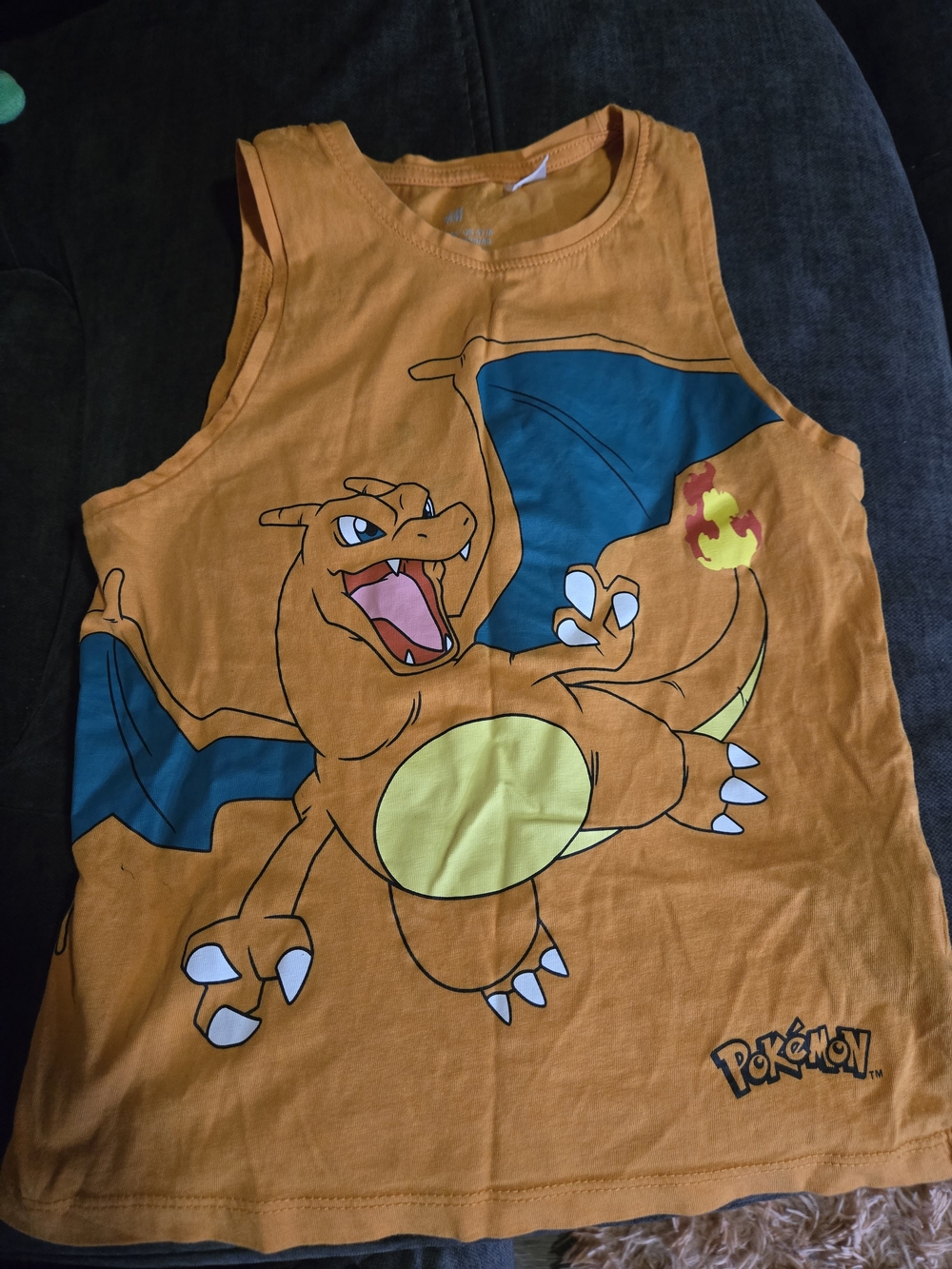 H&M Orange Charizard Graphic Tank Top